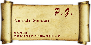 Parsch Gordon névjegykártya